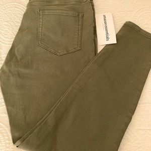 Amazon Essentials skinny jeans in olive green